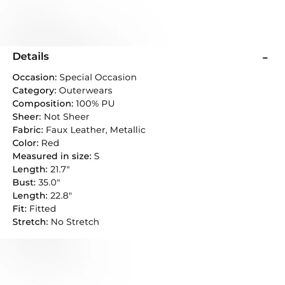 Micas Faux Leather Vest size Small - Picture 5 of 5